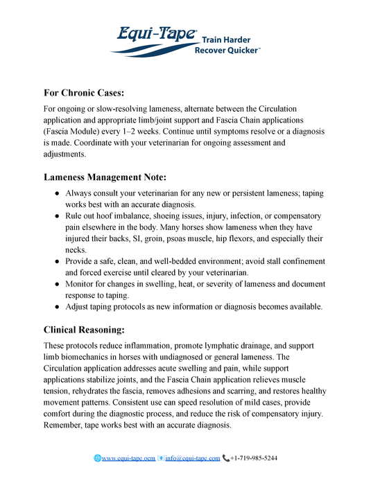 Lameness (General/Undiagnosed) Protocol