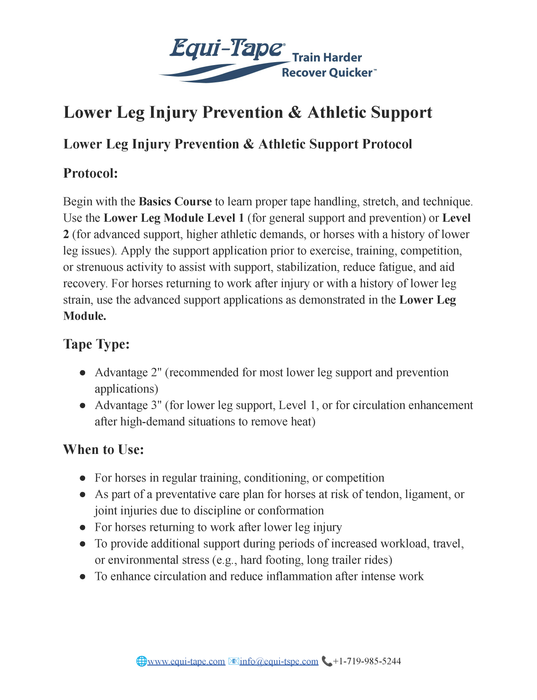 Lower Leg Injury Prevention & Athletic Support Protocol