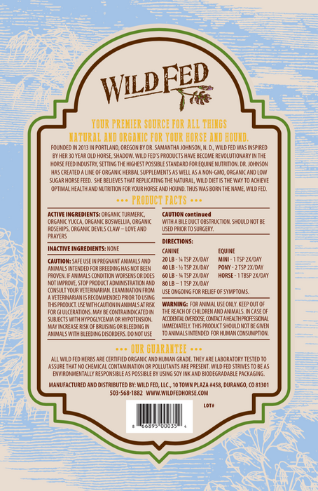 Wild Fed Joint Support #2 Organic Herbal Horse Supplement