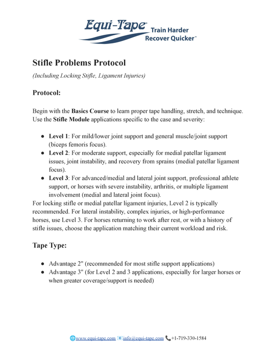 Stifle Problems Protocol