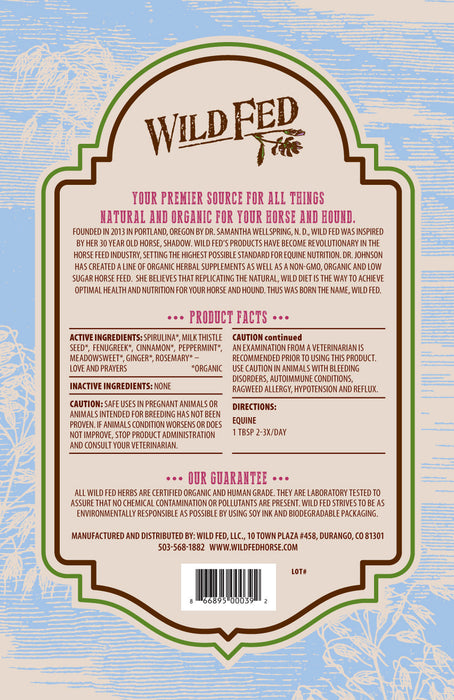 Wild Fed Blood Sugar Support Organic Herbal Horse Supplement