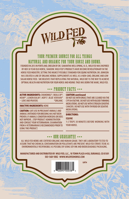 Wild Fed Chill Out Dude Organic Herbal Horse Supplement