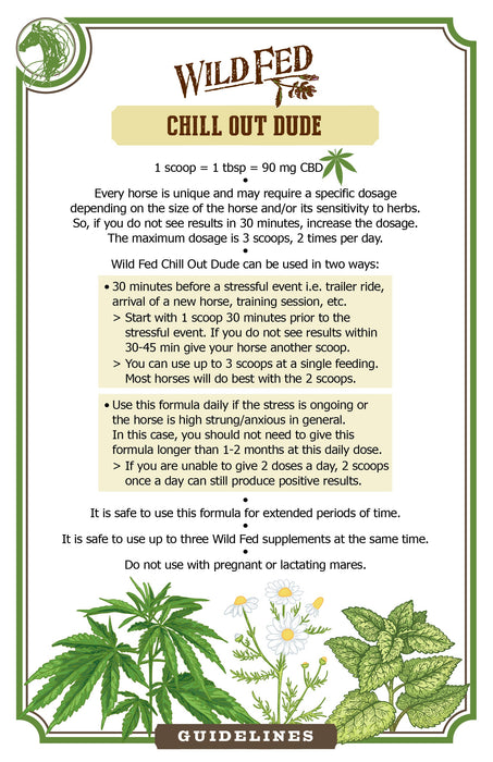 Wild Fed Chill Out Dude Organic Herbal Horse Supplement