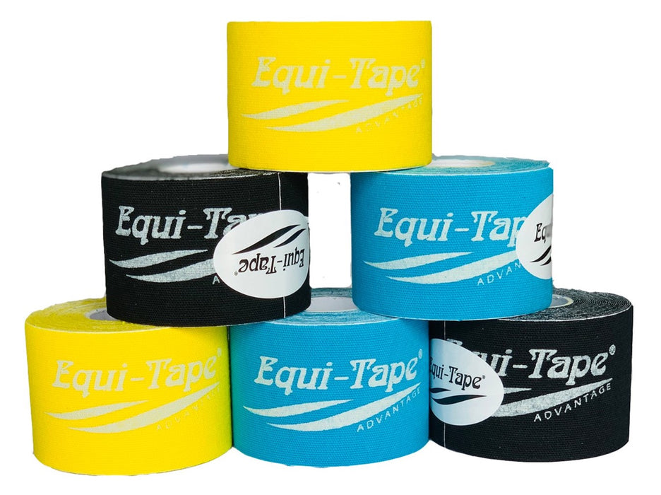 Advantage 2" Tape - Color Pack Combo #1 - 2 Rolls of Each (Black, Light Blue, Yellow) - Equi-tape